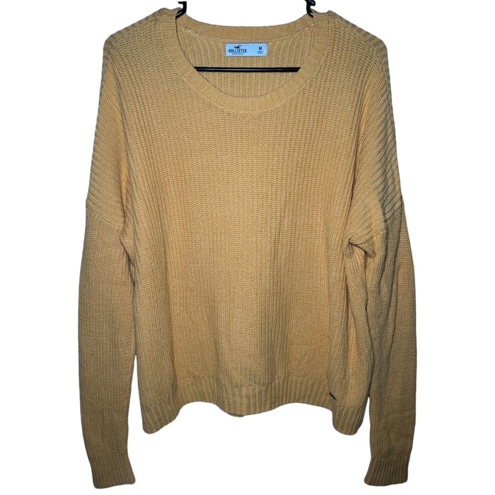 Hollister Crew Neck Mustard Sweater Womens Medium Pullover